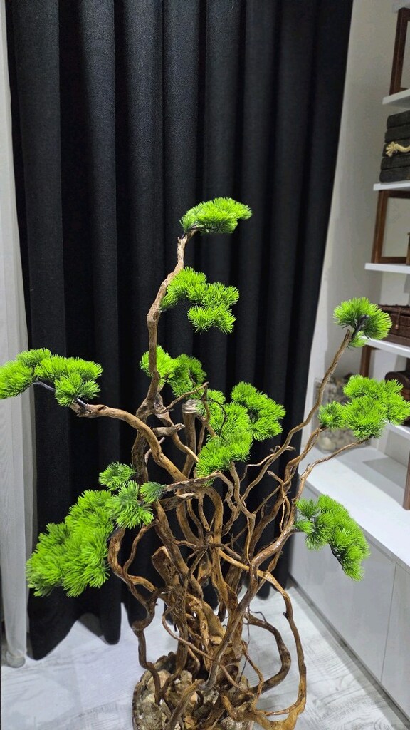 yapay bonsai ağacı. ahşap ağaç. ahşap saksı - 9