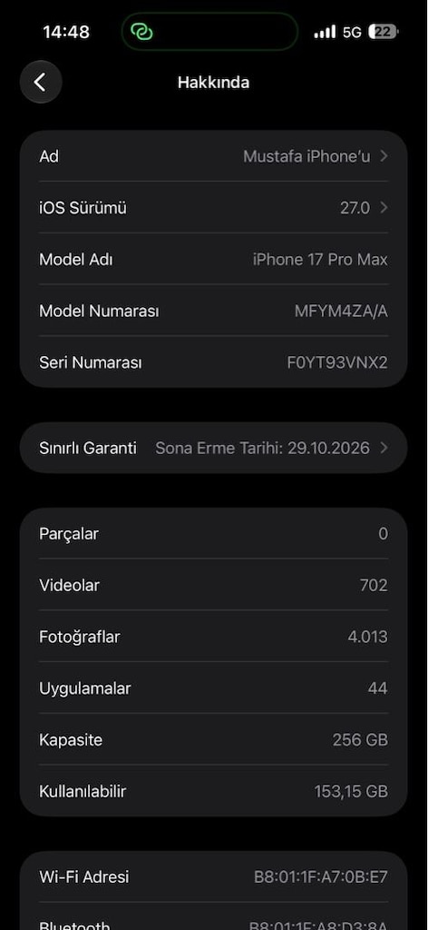 iphone 17 promax 256 silver hatasız yd cihazı 2 ay garantisi var - 8
