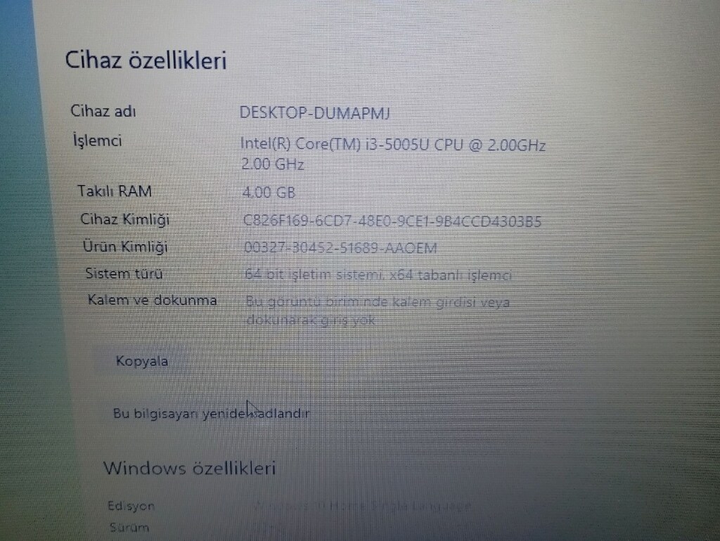 Hp 250 G5 Çift Ekran Kartlı I3 işlemci 4Ram/500 Amd R5 M330 2Gb Laptop - 4