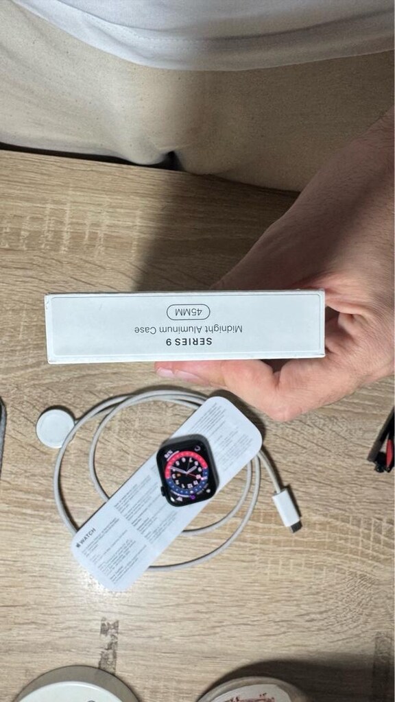 APPLE WATCH 9 SİYAH FULL SET KUTU 45MM - 5