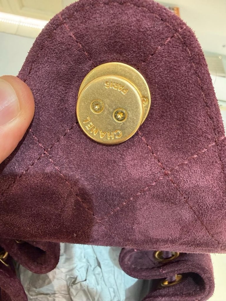 Chanel Kapitone Süet Zincirli Omuz Çanta - 6
