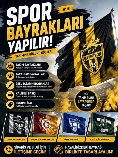 SPOR BAYRAKLARI YAPILIR