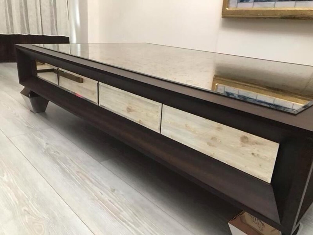 Özel Yapım Eskitme Aynalı Orta Sehpa - 6