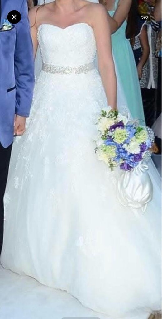 Pronovias Kabarık ve Prenses Model Gelinlik: Dantelli, Taşlı - 4