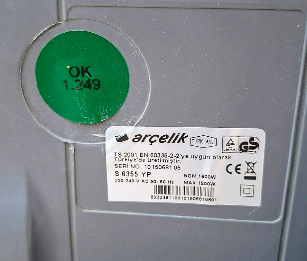 Arçelik S 6355 YP, Yatay Elektrik Süpürgesi, 1800w, Karşıyaka-İzmir - 6