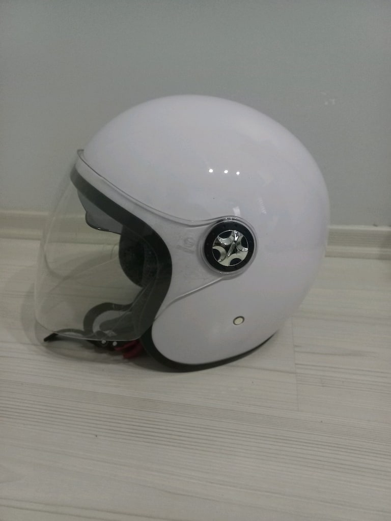 Beyaz çene korumasız yarım kask - 2
