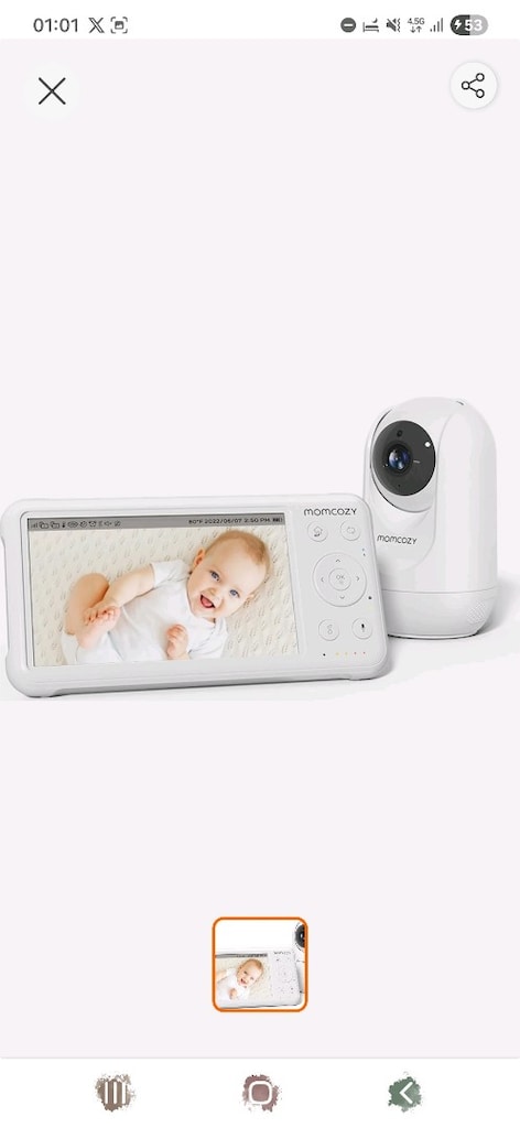 Momcozy 5" 1080P HD Kameralı Bebek Telsizi - Kutulu, kullanılmamış