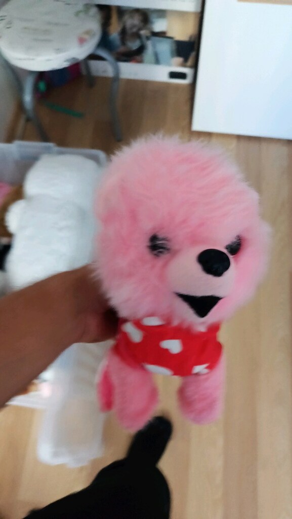 pilli sesli yürüyen pembe sevimli köpek - 3