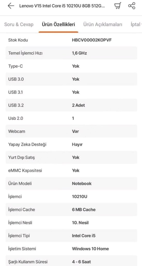Lenovo V15 bilgisayar - 5