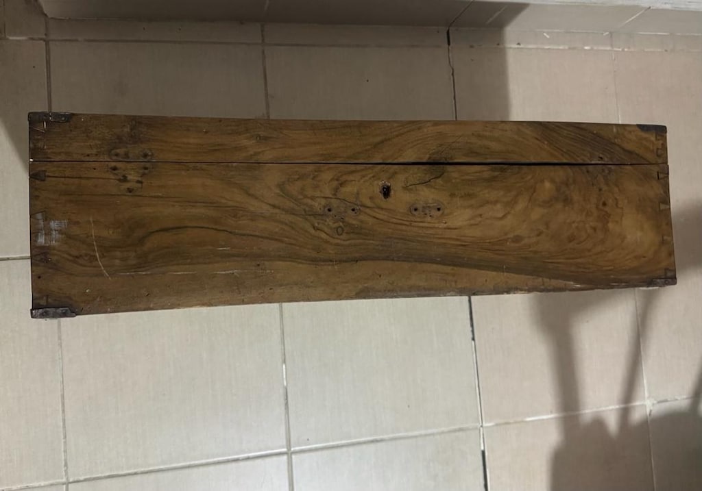 Vintage Masif Ahşap El Yapımı Valiz Sandık 70x38x20 cm - 5