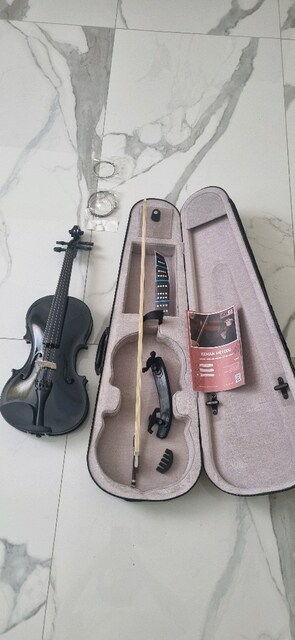 Midex Siyah Set Keman 4/4 Yastık Çanta Yedek Tel Susturucu Yay