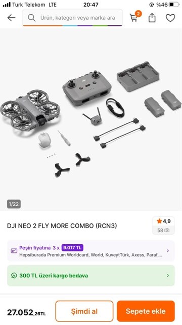 DJİ NEO FLY COMBO(RCN3) DRON