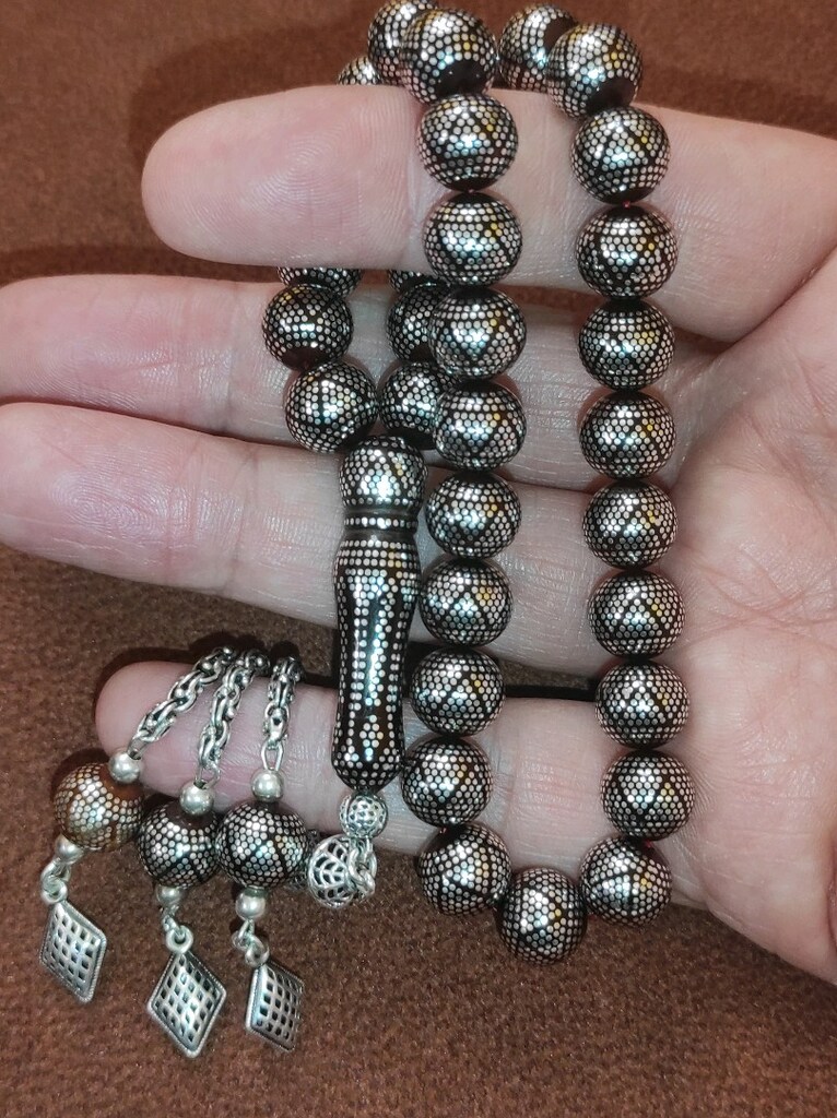 GÜMÜŞ İŞLEMELİ KUKA TESBİH - 4