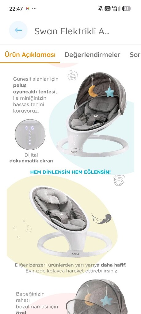 Kanz Swan Elektrikli Ana Kucağı - 12