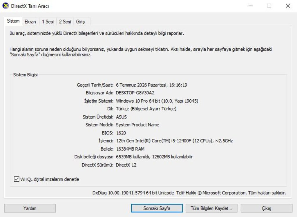 İNTEL İ5 12400F Oyun Bilgisayarı RX5700-XT 8 GB 256 Bit - 16 gb RAM - 2