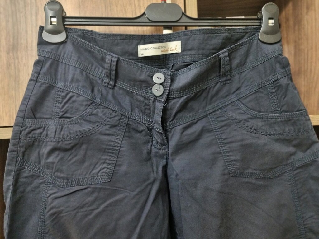 Mudo lacivert renk 36 beden ÷100 pamuk pantolon - 3