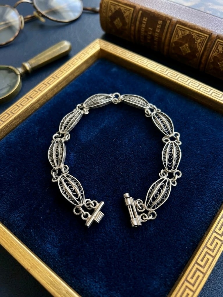 925 Ayar Gümüş Özel El İşçiliği Telkari Bileklik – 14 Gr / 20 Cm - 2