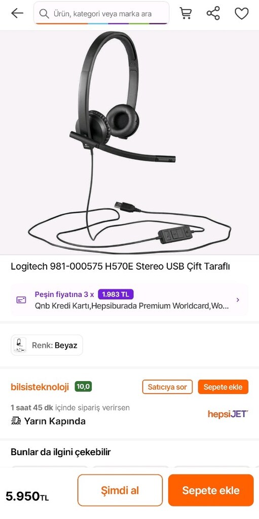 Logitech H570e head set stereo kulaklık - 6