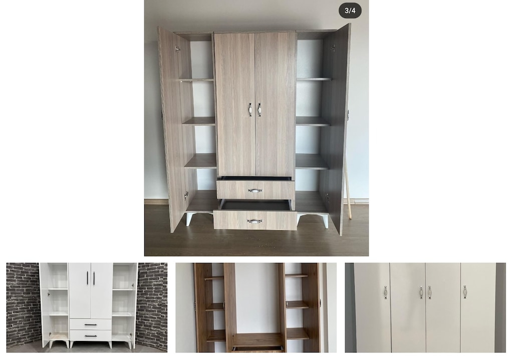4 kapaklı elbise dolabı wggpogwdym - 4