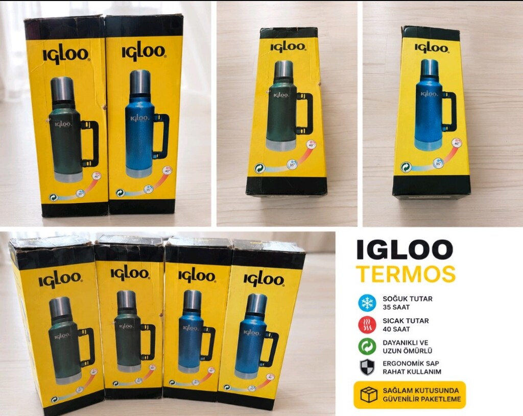 IGLOO 1.5 LT Paslanmaz Çelik Termos | 40 Saat Sıcak - 35 Saat Soğuk - 4