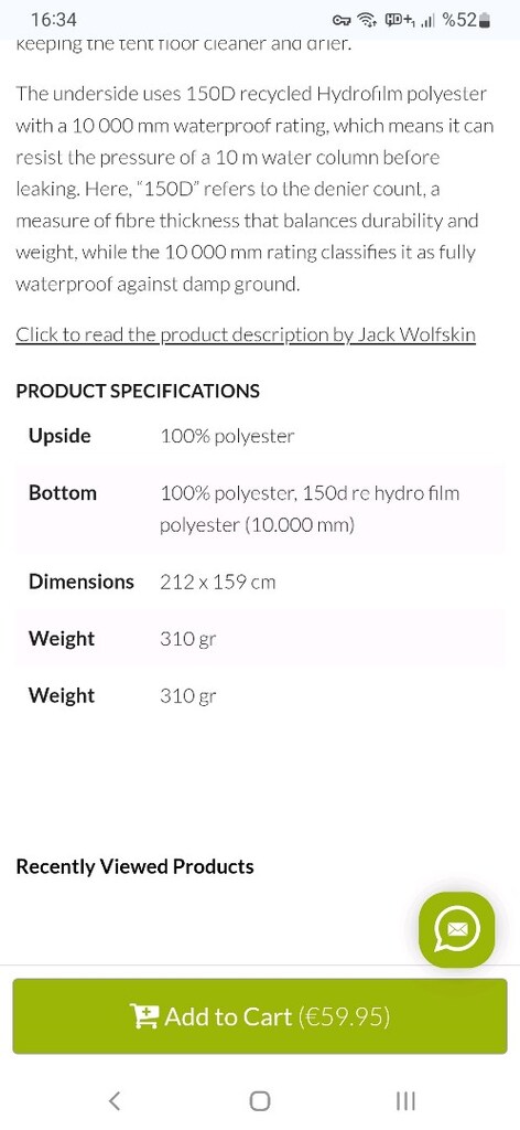 Jack Wolfskin çadır altlığı - 5