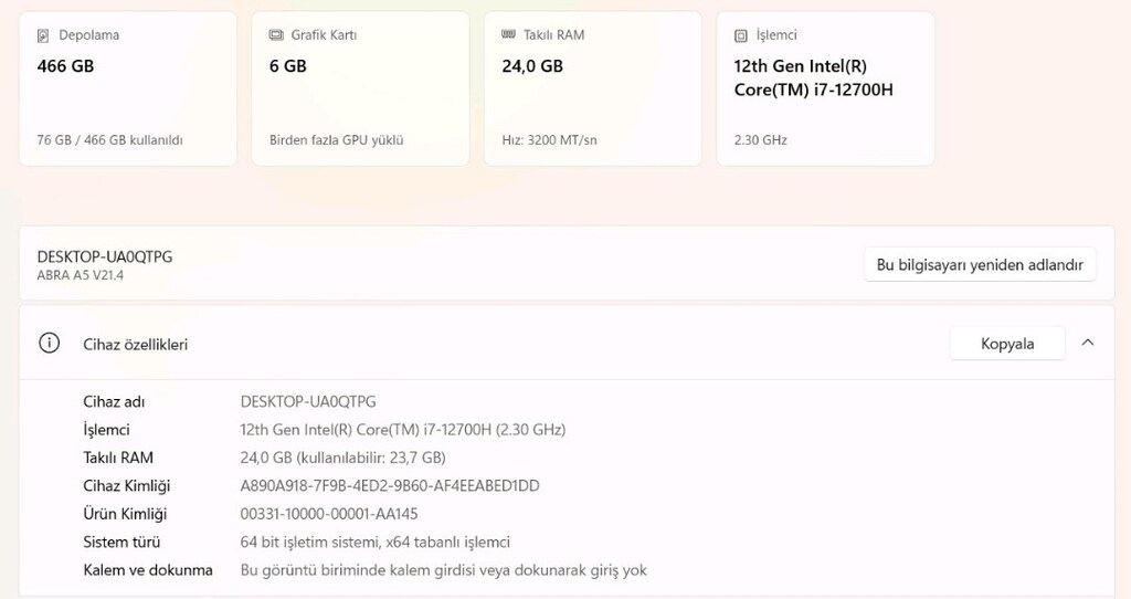 i7 12. Nesil Monster G@ming 24 GB RAM tam bir oyun canavarı laptop - 9