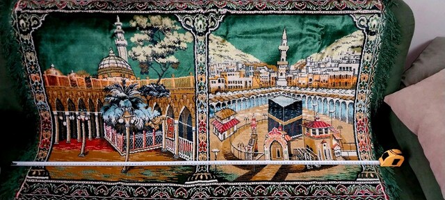 duvar halısı kabe tasvirli ve ravza tasvirli