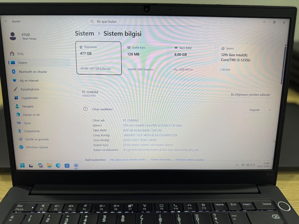 3 Adet Lenovo ThinkPad E14 Gen 4 14 inch i5 12.Nesil 8GB 512GB - 6