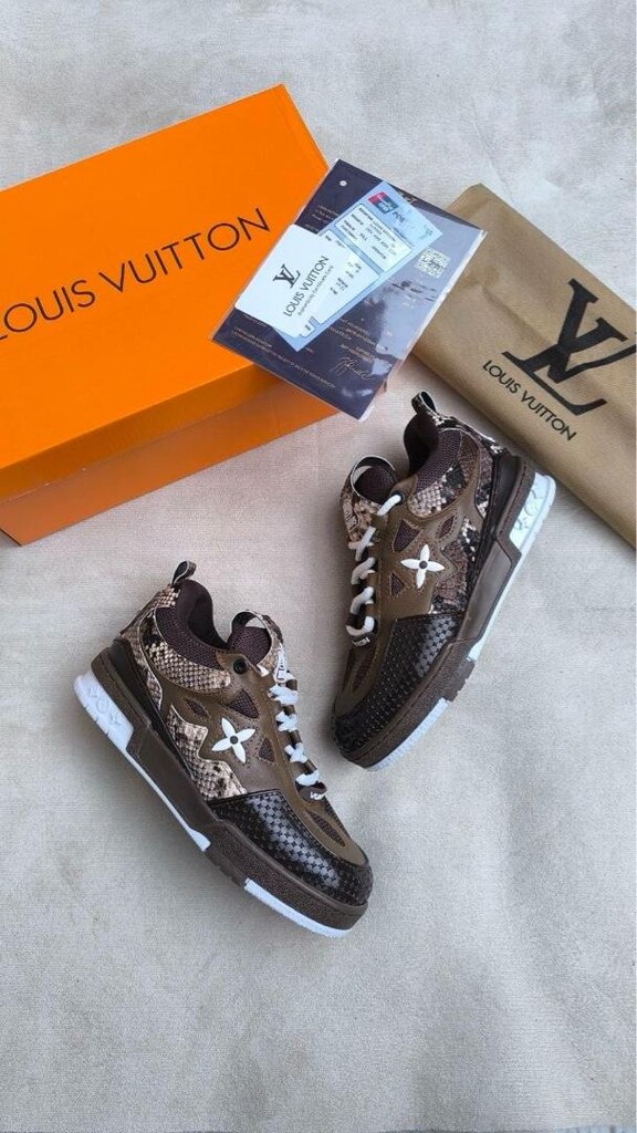 ‼‼‼LOUIS VUITTON SKATE SNEAKER – BROWN UNISEX — görsel 4/13
