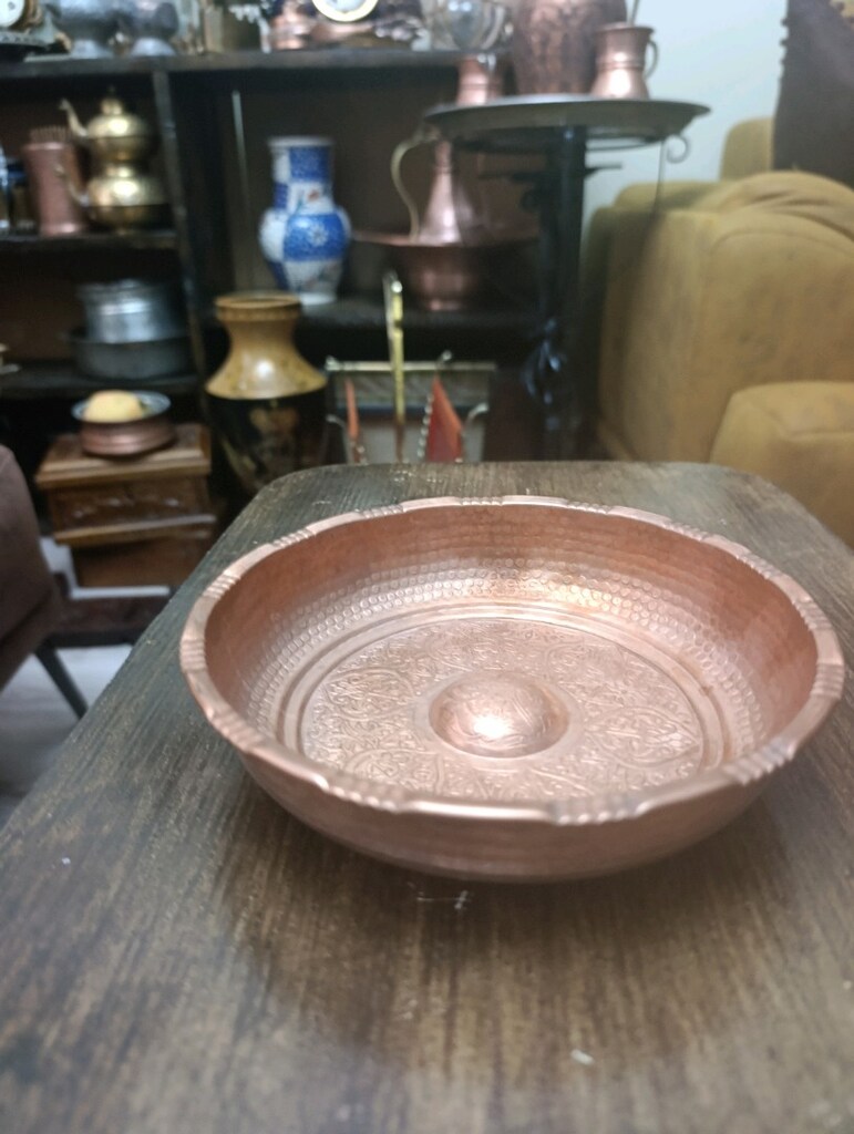 Osmanlı Turalı eskilerden bakır hamam tası - 2