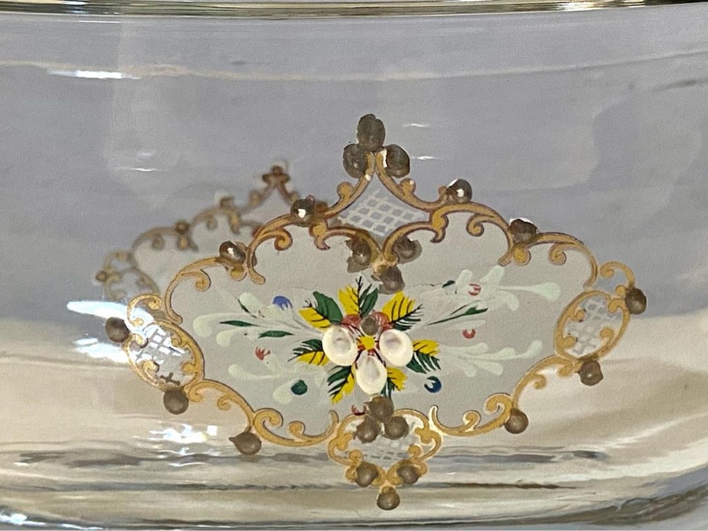 PAŞABAHÇE Butik Vintage El Boyama Cam Jardinyer & Gondol - 2