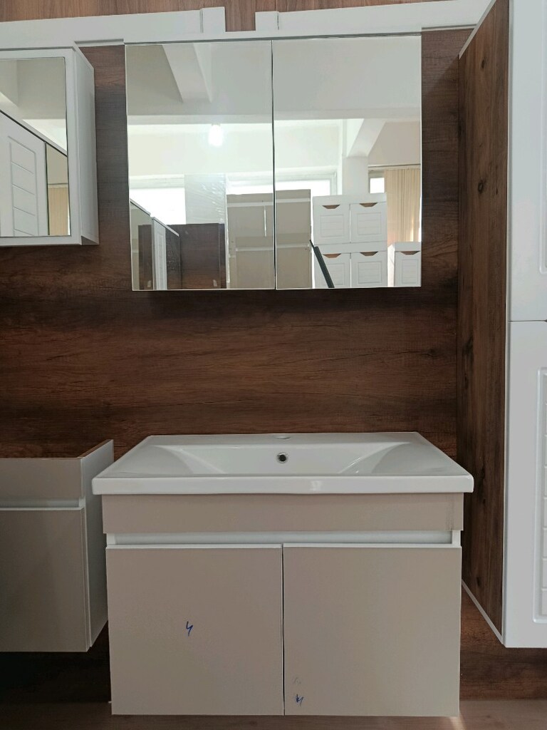 ALTÜST KAŞMIR RENKLİ MDF BANYO DOLABI &BALON KAPAK BOY DOLABI - 8