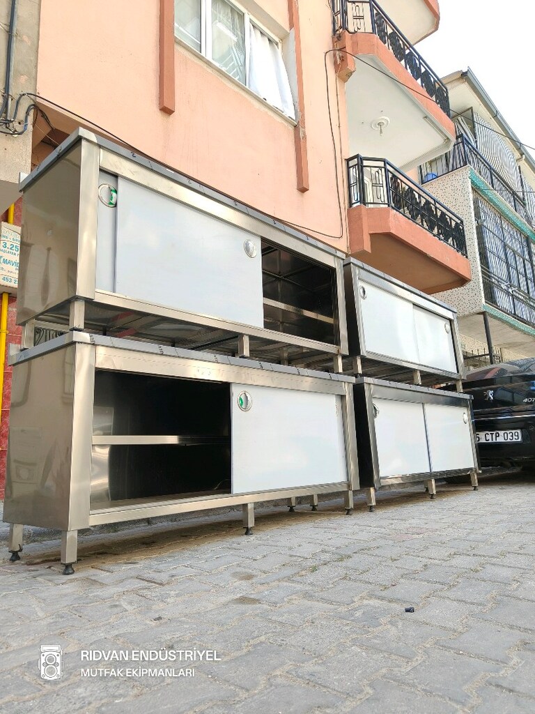 krom tezgah hazır mutfak krom çalışma tezgahı 190 cm paslanmaz krom - 11