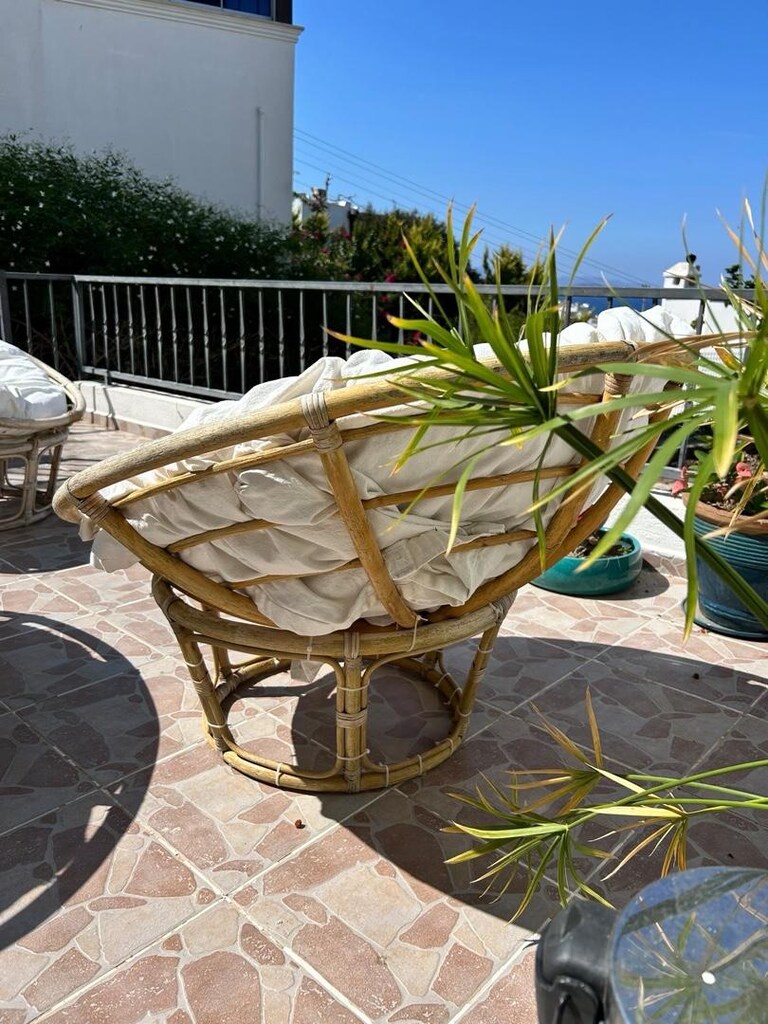 bambu rattan yuvarlak boho mudo chakra stili bahçe koltuk berjer - 13