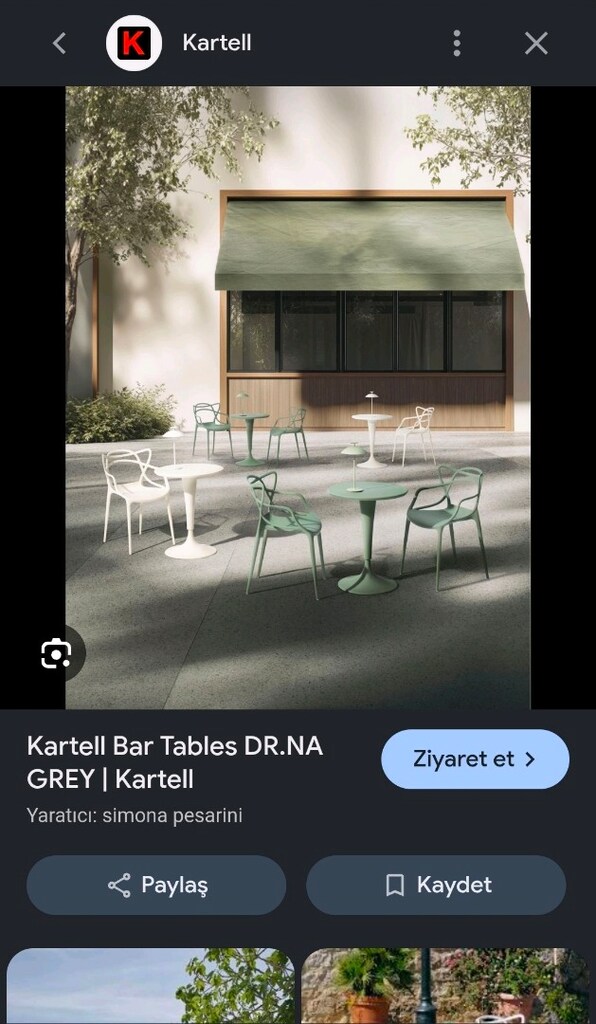 KARTELL Starck DR.NA Masa --- Genel Durumu Çok İyi. Boy 73cm, Masa gen - 7