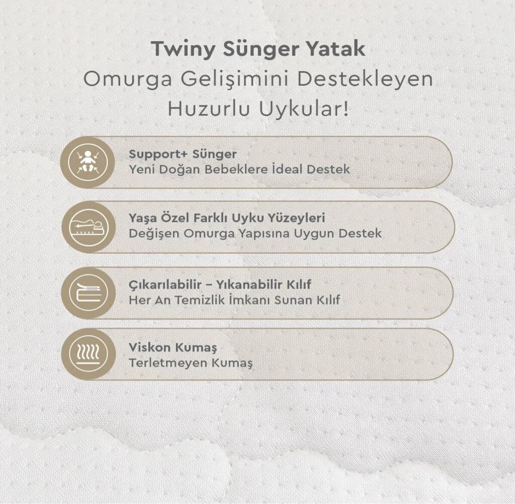 Yataş Mini Twiny Yıkanabilir Kılıflı Sünger Bebek Yatağı - 3