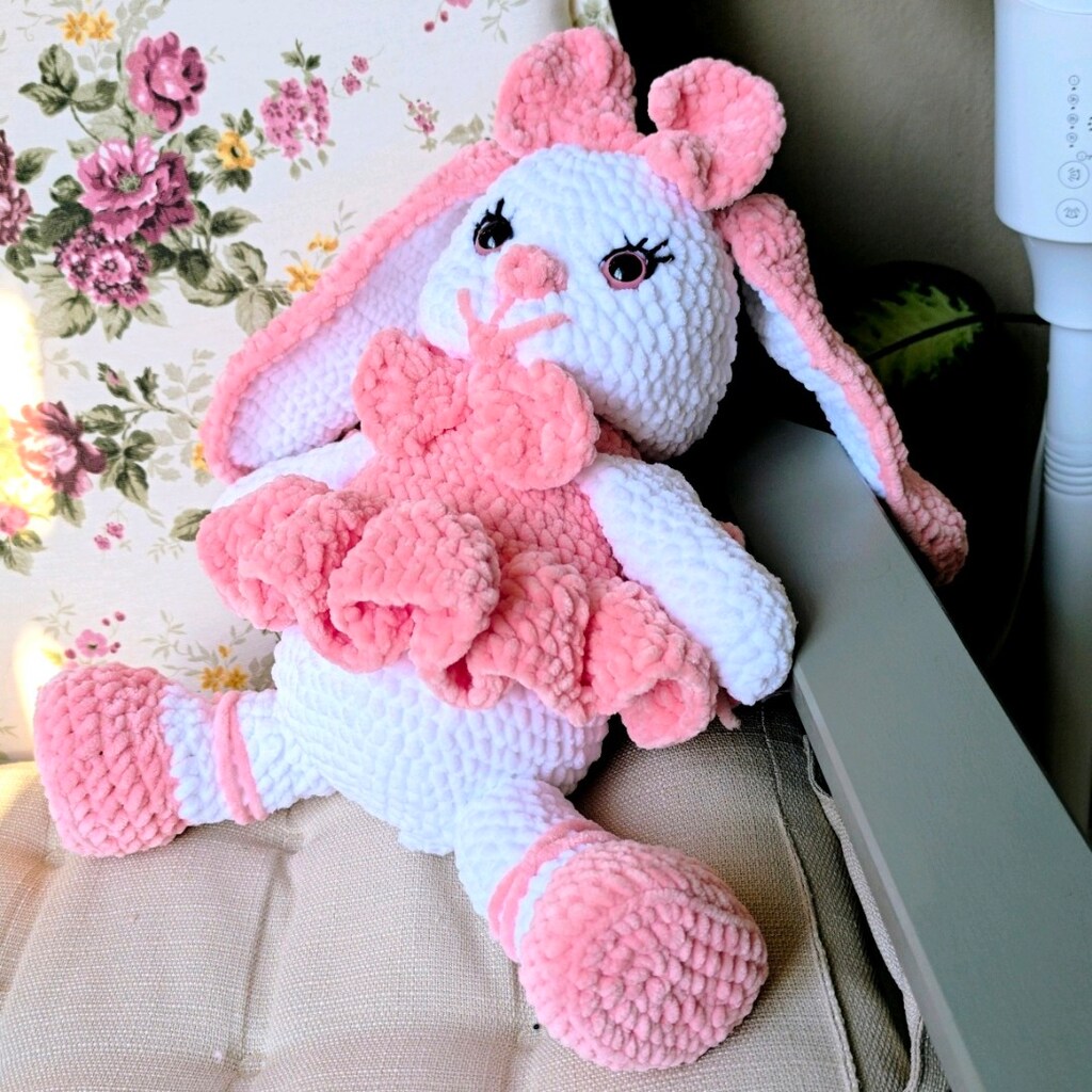 Amigurumi tavşan 50 cm oyun ve uyku arkadaşı - 20