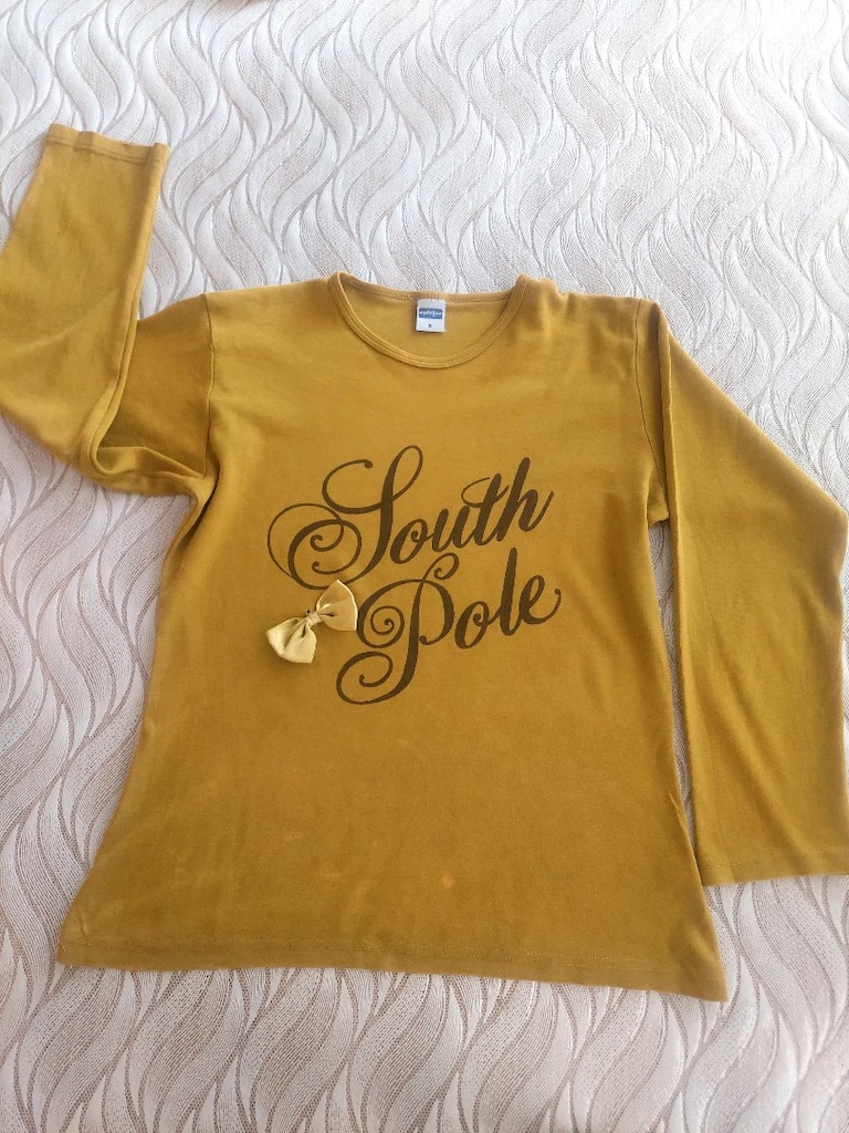 Yazı desenli fiyonk detaylı tshirt bluz - 9