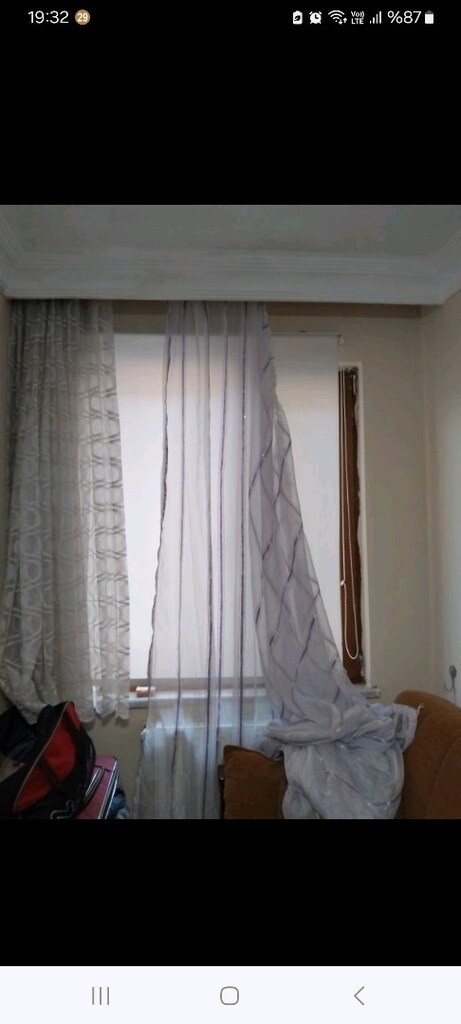 500/260 cm tül beyaz ,mor çizgili - 8