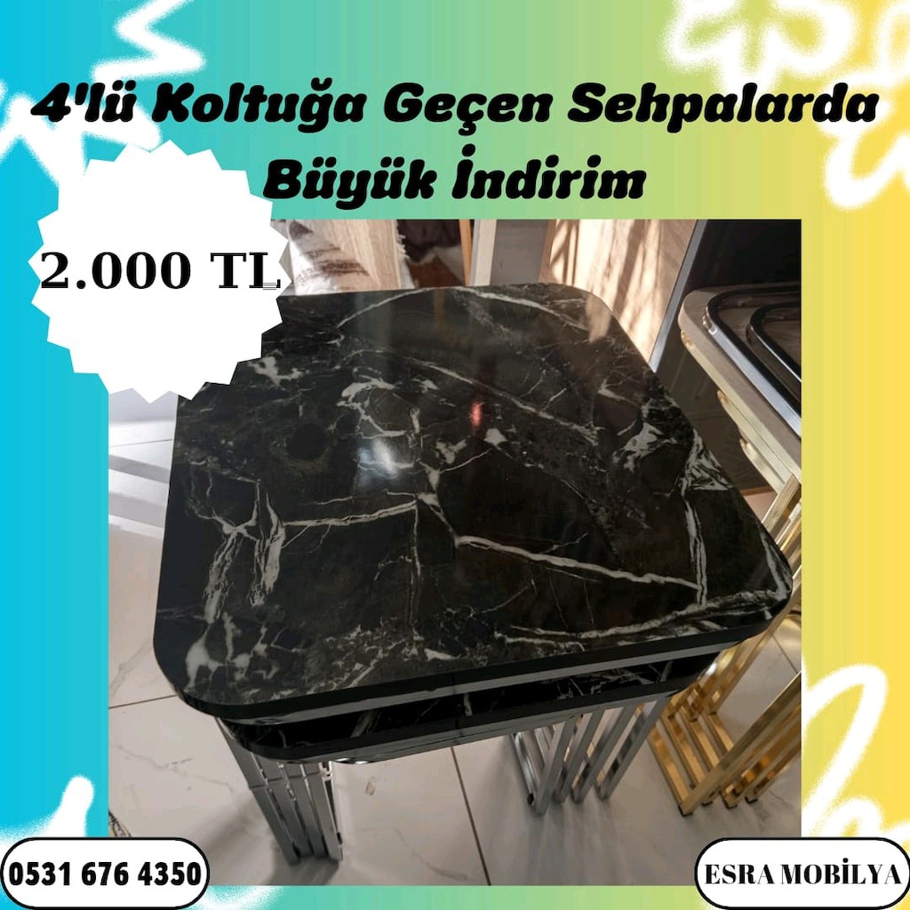 Kampanyalı Nakite Özel Gel Ala Özel Koltuğa Geçe Bilen Sehpa Modellerm - 2