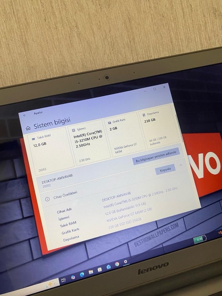 LENOVO-i5-12GB RAM-256GB SSD-2GB NVIDIA 645M 128Bit-BATARYALI-LAPTOP - 3