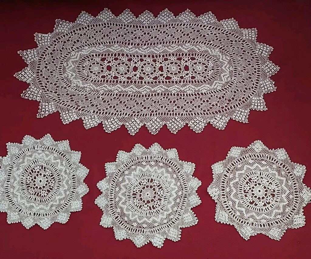 dantel iğne oyası 3 adet - 3