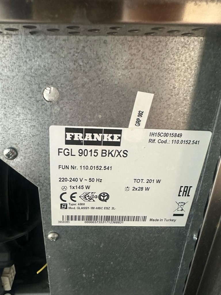 Franke ankastre davlumbaz / aspiratör Franke FGL 9015 BK/XS - 8
