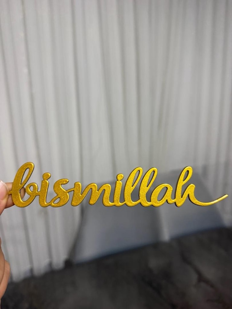 Bismillah yazılı metal peçete süsü - 2