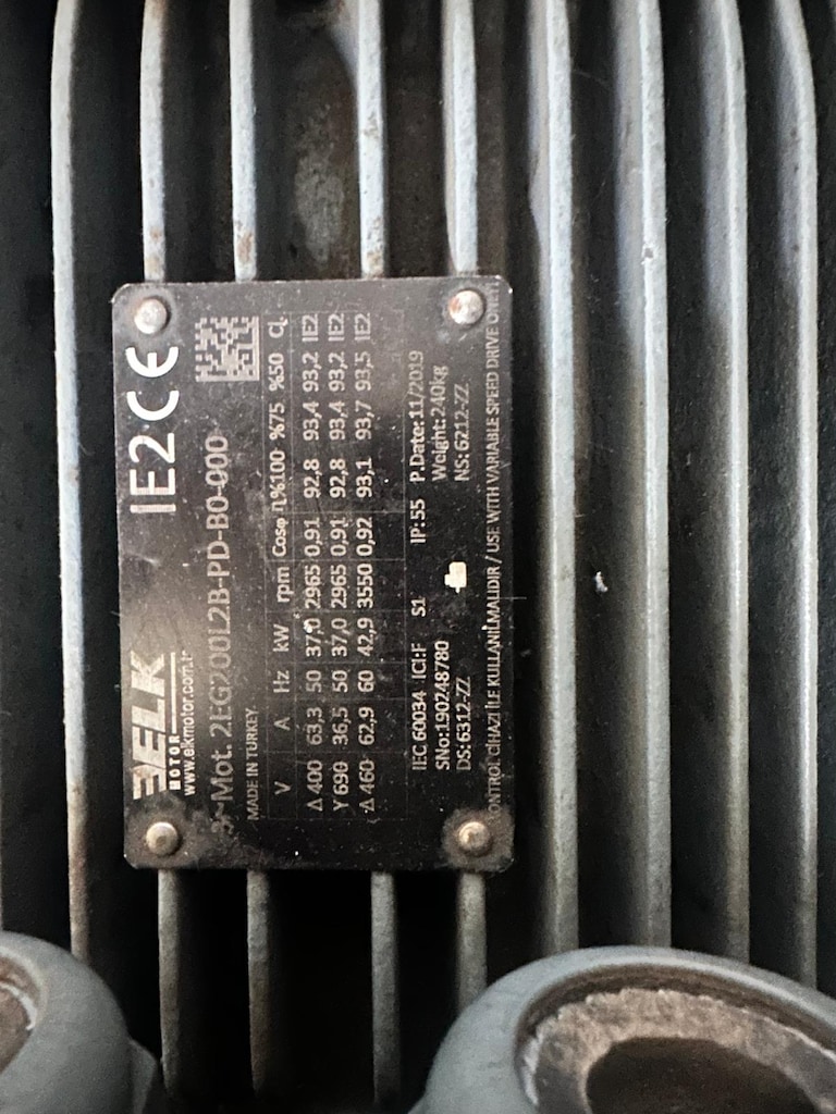 Sıfır ELK 37 kW 50 HP 3000 Devir Trifaze Elektrik Motoru - 3