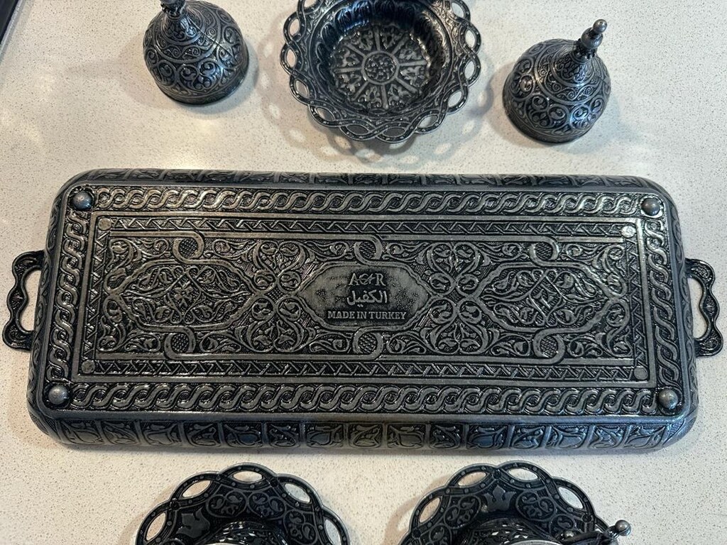 Metal ikili kahve takımı Damat kahvesi takımı - 6
