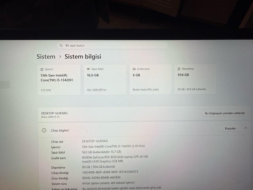 Acer nitro v15 3050 + aksesuar set - 2