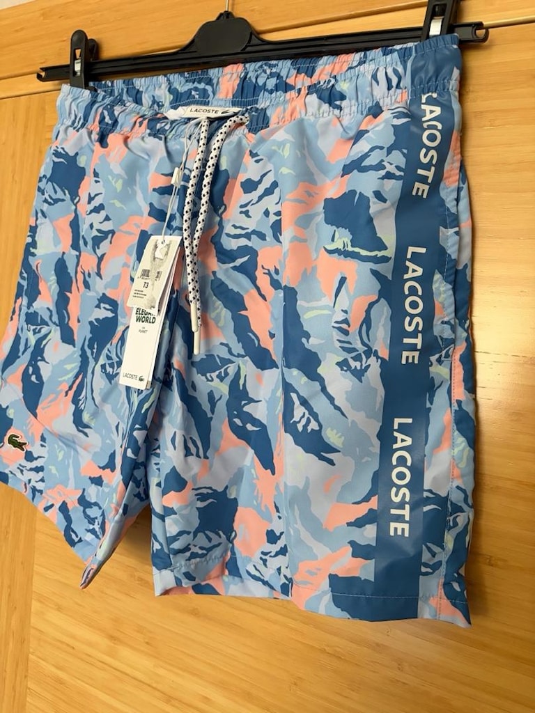 Orijinal lacoste şort mayo small beden sıfır etiketli mavi renk - 16