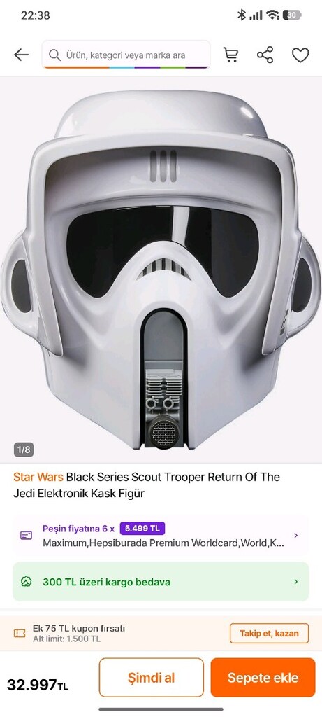 Fiyat düştü Star Wars Motor Kask Figür lisanslı - 6
