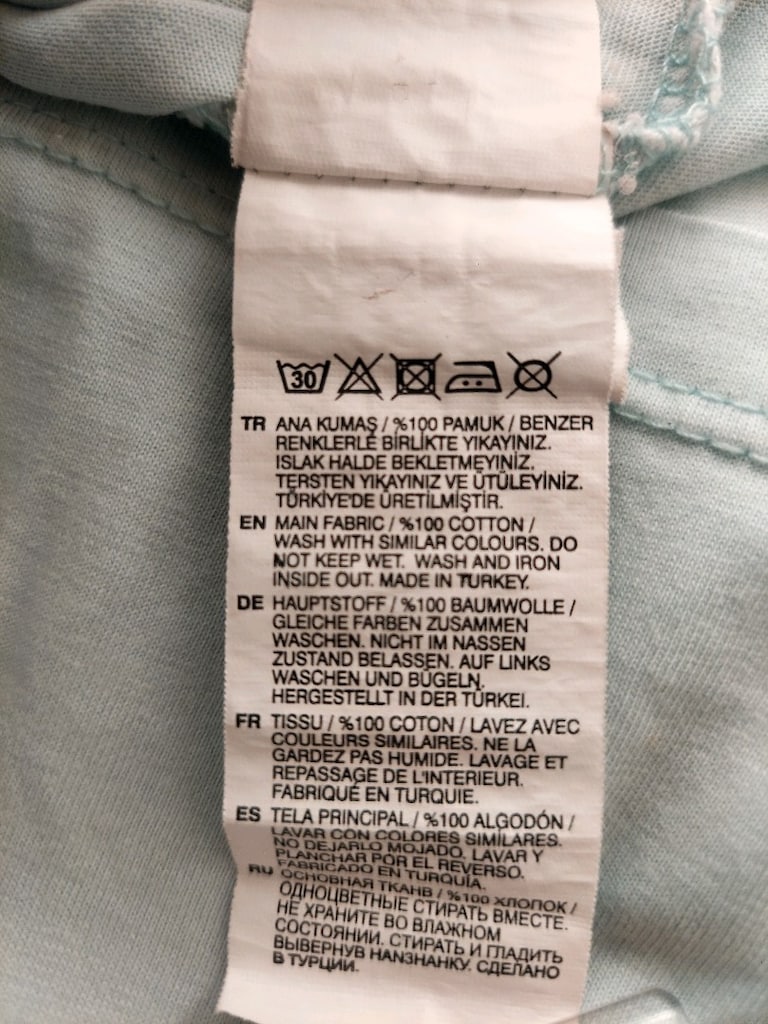 Trendy Açık Mavi resim Baskılı Tişört - 10